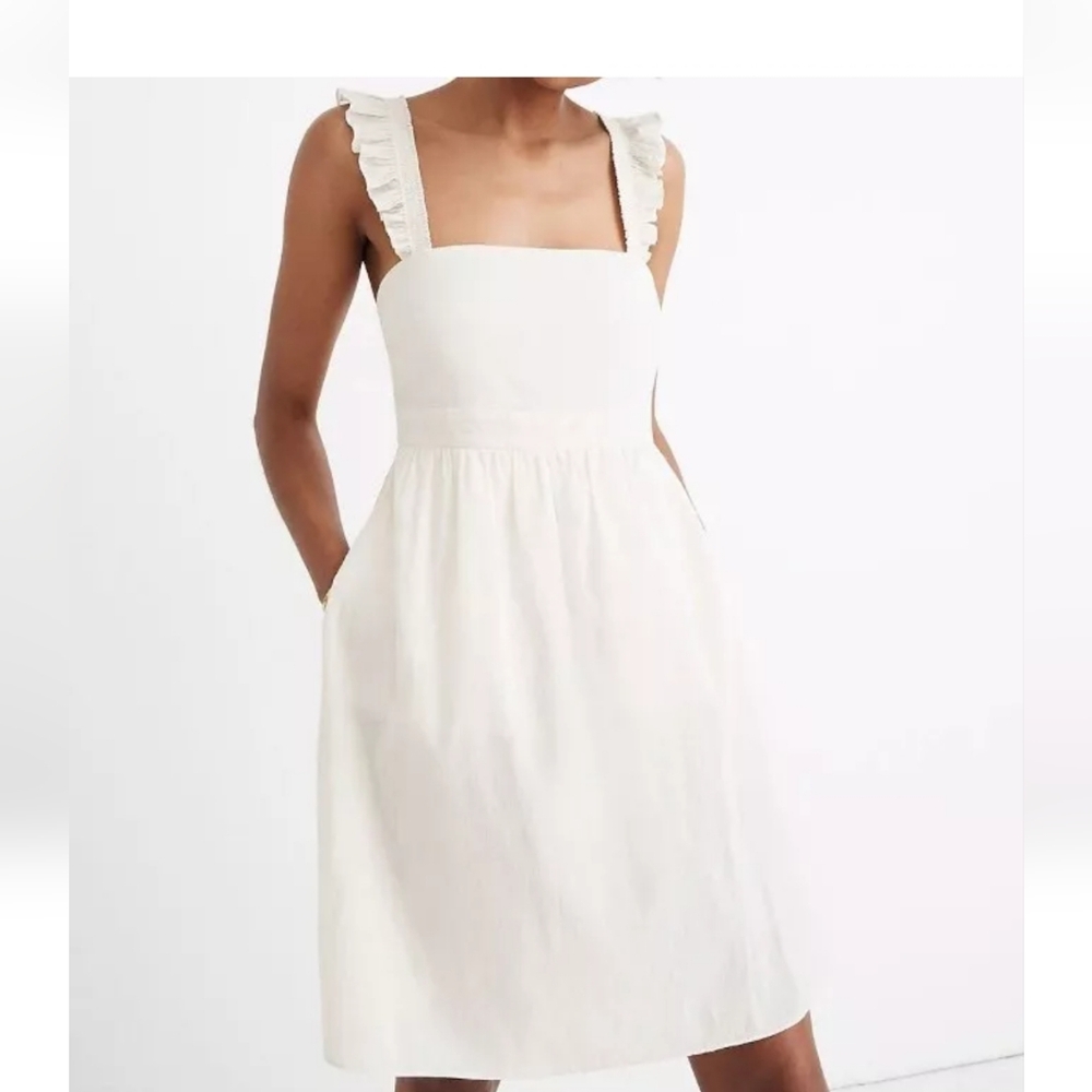 Madewell #10 Elegant Cream Ruffle Strap Dress